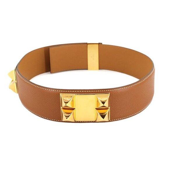 Hermes Collier de Chien Medor Belt Courchevel Epson Gold 65